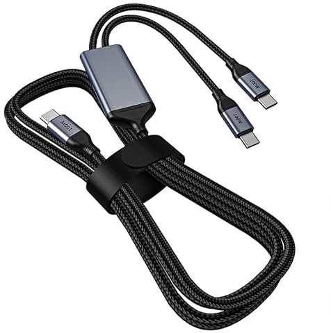OMNIHIL 3.2FT USB-C Splitter Cable Compatible with Elgato Wave:3 - USB Microphone