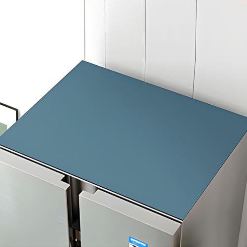 BANEBOR Cuttable Non-Slip Refrigerator Top Cover – Dust-Proof Fridge Protector Mat for Kitchen, Universal Fit for Freezer, Home Appliance Accessories (Blue, 24''x24'')