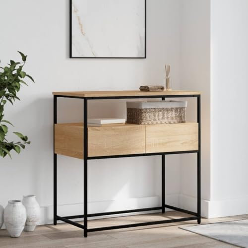 Xichuzi Konsolentisch Sonoma-Eiche 75x40x75 cm Holzwerkstoff, Couchtisch, Console Table, Beistelltisch, Sideboard, Wohnzimmertisch, Couchconsole, Flurtisch - 834156