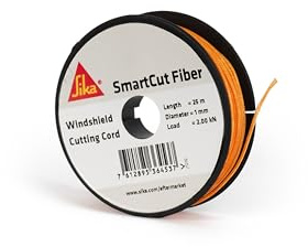 SIKA - Cordon découpe pare-brise réutilisable - Sika SmartCut Fiber - 25m | Haute résistance - Protection carrosserie - Idéal remplacement vitrage - Découpe auto sécurisée et efficace