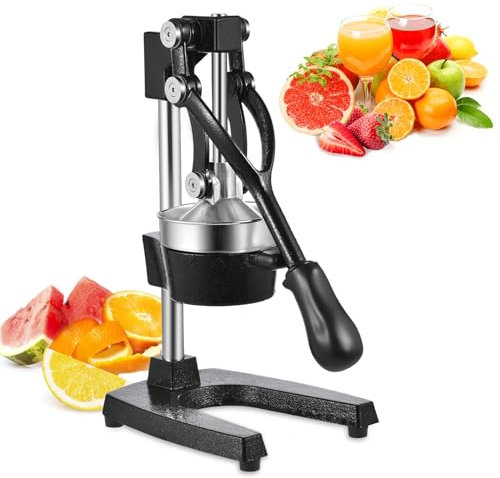 Bellanny Commercial Citrus Juicer, Heavy Duty Orange Juicer, Professional Lemon Juicer Squeezer, Hand Press Manual Fruit Juicer, Removable, Easy to Clean (Black)