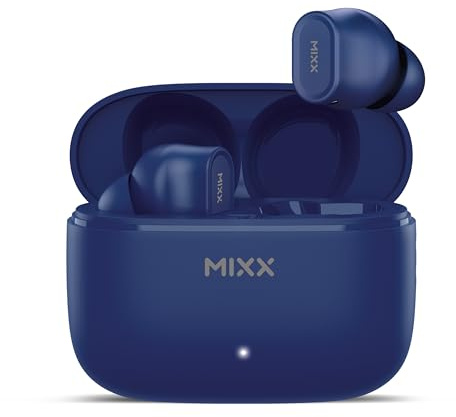 Mixx StreamBuds Switch D7 True Wireless Earbuds – Bluetooth 5.4, 18-Hour Playtime, Quick Charge, Comfort-Fit Silicone Earbuds, Touch Controls, Voice Assistant Compatible (Navy)