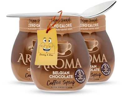 Sugar Free Coffee Syrups 66ml | 3pack Aroma Belgian Chocolate Coffee Syrup