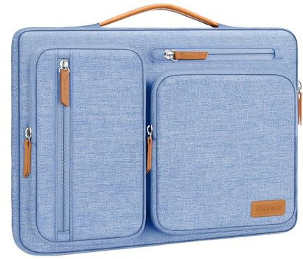 MOSISO 360 Protective Laptop Case 13.3 inch with Soft Lining, Sky Blue | 13 inch Laptop Sleeve Compatible with MacBook Pro 14/Air,Water-Resistant Side Open Carrying Bag with 4 Zipper Pockets&Handle