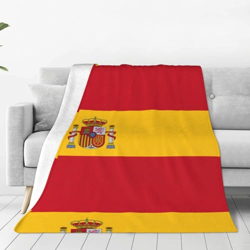 ggasdvjj Superweiche Anti-Pilling-Flanell-Fleece-Decke, Motiv: spanische Flagge, mehrere Größen, für Bett, Couch, Sofa, Plüsch und warm.