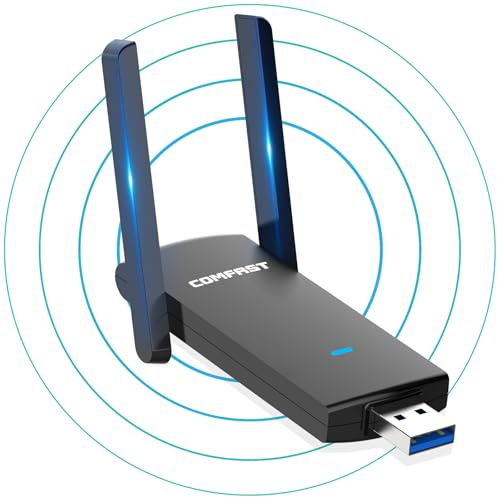 COMFAST AC1300 Mbps Adaptador WiFi USB Doble Banda 5G y 2.4GHz Receptor WiFi para PC, Antena Wi-Fi Externa Ajustable, Señal Potente, USB WiFi Compatible Windows 11/10/8.1/8, Mac OS 10.9~10.15