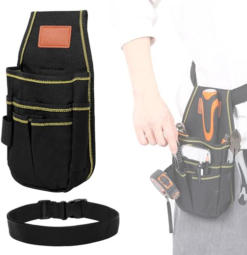 Tool Belt Bag for Men, Tool Belt Pouch, Compact Oxford Small Tools Bag,Adjustable Small Tools Bags Waist Pouch for Carpenters,Gardeners, Builders, and DIY Enthusiasts