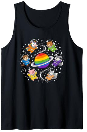 Schwule Weltraumtiere Regenbogen Planet Astronauten Tank Top