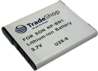 Trade-Shop Batterie Li-ion haute performance pour appareil photo compatible Sony NP-BN1 NPBN1 NP-BN-1 BN1 BN-1 für Sony Cybershot DSC-W510 DSC-W520 DSC-W530 DSC-W560 DSC-W570 DSC-WX10 DSC-TX10 DSC-TX100 DSC-TX100V DSC-T110 DSC-J10