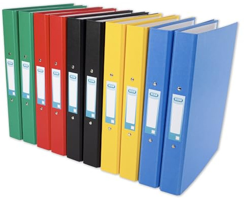 Elba A4 2 O-Ring Binders 30mm, Assorted (Pack of 10)