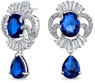 Art Deco Stil Cubic Zirconia Aaa Cz Erklärung Baumeln Kronleuchter Ohrringe Für Frauen Versilbert Mehr Farben
