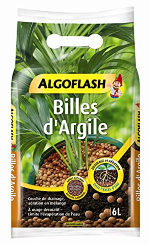Algoflash Bolas de Arcilla Limite la evaporación de Agua, 6 L, ATBILL6N, Marrón