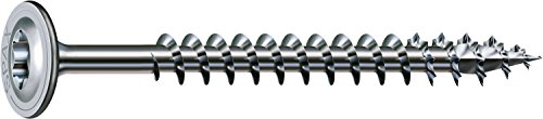 Spax 251011001005, T-STAR Plus, Lot de 50 vis pour constructions en bois, 10 x 100 mm, tête disque, filetage partiel, WIROX A3J, 4CUT