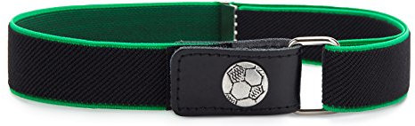 Ladeheid Jungen Gürtel Elastik-Gürtel 1-6 Jahre 34-65 cm P15S (Schwarz/Grün/Ball)