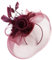 Chapeau bibi rose fuchsia avec plumes et fleurs pour mariage, Tout Bordeaux, Taille unique