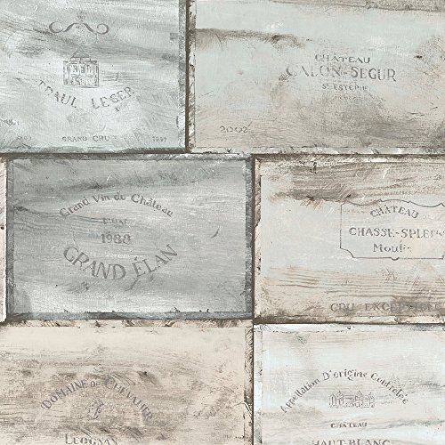 Norwall CK36613 Wine Crates Bolt Wallpaper, Shades of Beige and Taupe