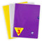 Clairefontaine 293312AMZ Lot de 3 Cahiers Agrafés Mimesys - 24x32 cm - 48 Pages Petits Carreaux - Papier Blanc 90 g - Couvertures Polypro Couleurs Assorties (Incolore, Jaune et Violet)