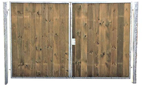 Einfahrtstor Verzinkt Holz Tor Senkrecht Symmetrisch 2-flügelig 450cm x 180cm