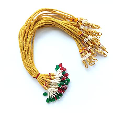 Khushi Handicrafts 6 Pieces Metal Brass Pearl Necklace Back Rope Dori for Silk Thread Jewellery Terracotta and Quilling Jewelry