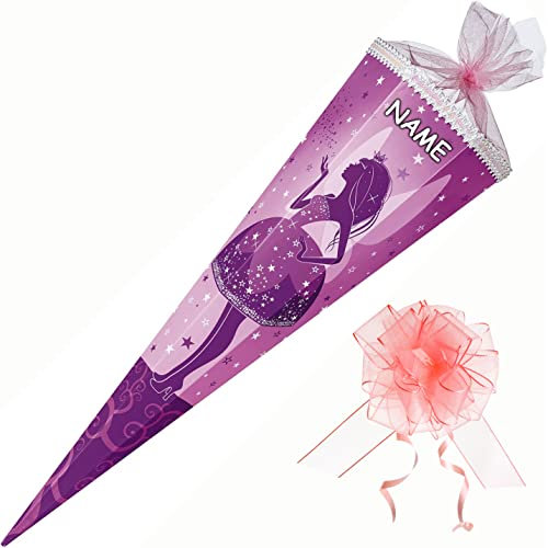 Nestler personalisiert mit Name und Schleife - 6857046 Schultüte Elfenkönigin, 85 cm 6-eckig