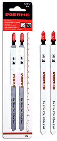WERHE ® Profi – 2 x Metal Stichsägeblätt – C185 180mm T718GF Extra Lang – Schnelles Schneiden harte Arbeitsausdauer – Für Ehrgeizig Künstler