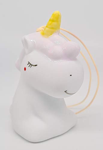WenJan Einhorn Anhänger mit Glocke Glücksbringer als Deko Geschenk für Tolle Anlässe z. B. Kindergeburtstag Frühjahrszeit (Rosa)