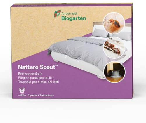 Andermatt Biogarten Nattaro Scout Bettwanzenfalle Set – 2 Fallen mit 2 Lockstoffen zur Früherkennung, Bettwanzen Monitoring ohne Insektizide