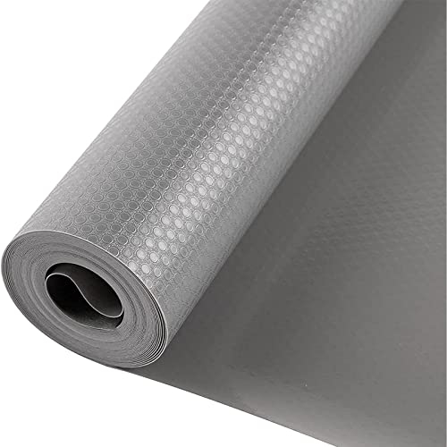 Zindoo Drawer liners Kitchen Fridge Liners Mats Antibacterial Shelf Liner Non Slip Waterproof Washable Draw Liners for Kitchen Cupboards Wardrobe Bedroom Office(Grey-30x150cm)