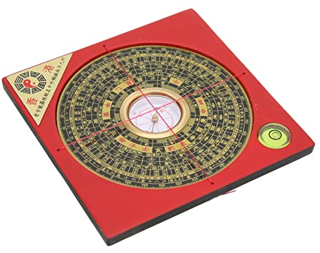 Pssopp Geomantischer Kompass, Chinesischer Feng Shui Luo Pan Hochpräziser Feng Shui DREI Elemente DREI in Eins Umfassender Pan Chinesischer Kompass Desktop Dekoration