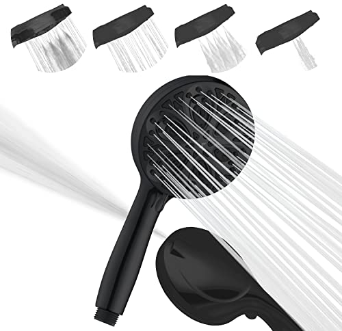 SparkPod Black Shower Head High Pressure and 10 Spray Settings - Luxury 5 Handheld High Power Shower Heads with High Pressure Jets - Showerhead and 10 Functions - Matte Black (No Filter)