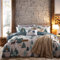 furn. Arcticus Duvet Cover Set - Winter Bedding Set, Snowy Scene & Woodland Cabins, Cosy & Durable (Blue – Double)