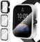 iVoler 3 Pezzi Cover con Vetro Temperato per Amazfit Bip 3 / Amazfit Bip 3 PRO, Copertura Completa Custodia Rigida PC, HD Clear Pellicola Protettiva Anti-Graffio Case, 2 Trasparente + 1 Nero