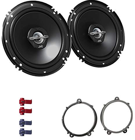 JVC CS-J620X Auto Lautsprecher 16,5 cm mit Einbauset passend für Renault Twingo II ab 2007 Türen vorne 600 W 165mm 2 Wege Koax