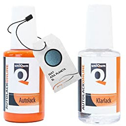 uniQum Autolack Stift + Klarlack im Vorteilsset für SEAT AZUL PLANETA 5L Autolack Reparatur 2 x 30 ml