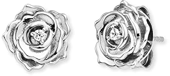 Engelsrufer Damen Ohrstecker Rose Garden aus Sterling Silber mit Zirkonia - nickelfrei - Größe: 10mm