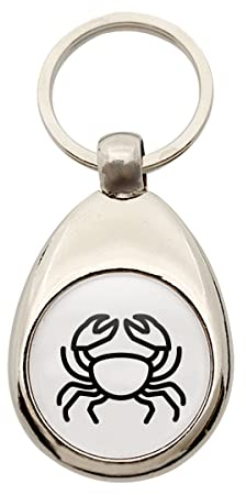 huuraa Schlüsselanhänger Krebs Sternzeichen Symbol Geschenk Schlüsselring Anhänger Metall Einkaufswagenchip Krebs Geschenkidee