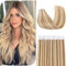Benehair Tape in Extension Echthaar, Invisible Tape Extensions Echt Haar, 20Pcs 20g Haarverlängerung Echthaar Tapes, Remy Natural Tapes Extensions Menschenhaar, 30CM Flachsgelb/Hellgold #12P613