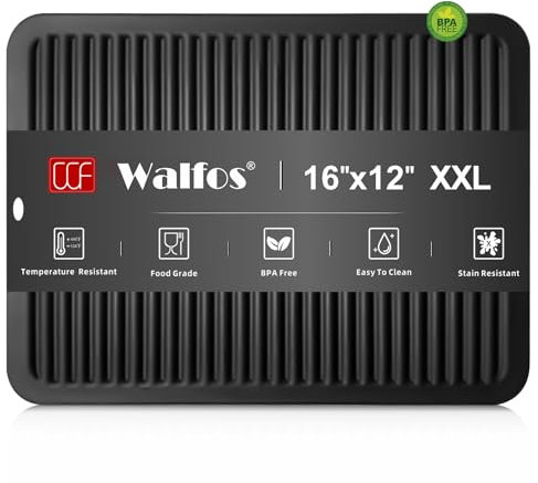 Walfos Großer Silikon-Untersetzer, 40,6 x 30,5 cm, Untersetzer für heiße Töpfe und Pfannen, hitzebeständige Topflappen, heiße Pads für Küche, Quarz-Arbeitsplatten, heiße Gerichte