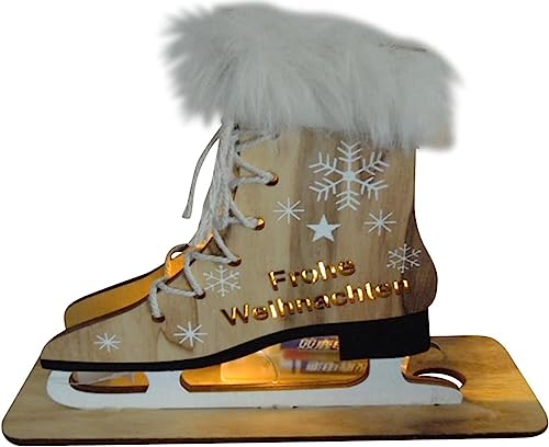 Luna24 simply great ideas... Deko Leuchte Schlittschuh Frohe Weihnachten Beleuchtung und weihnachtliche Dekoration! Batteriebetrieben.