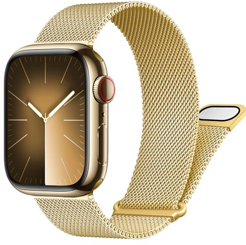 Bracelets Compatible Avec Bracelet Apple Watch SE 40mm 41mm 38mm 42mm, Bracelets iWatch Femme/Homme, Bracelet en Acier Inoxydable Metal Milanais Magnetique pour Apple Watch Serie 10 9 8 7 6 5 4 3 SE2