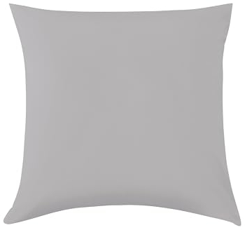 Homesty Premium Kopfkissenbezüge 80x80 cm – 100% Baumwolle Kissenbezüge Öko Tex mit YKK Reißverschluss Grau weich & atmungsaktiv