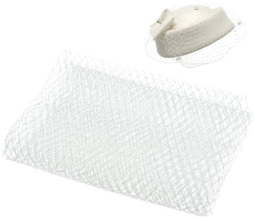 BENECREAT 3x0.25 m Beige Netzstoff Vogelkäfig Brautschleier Netzstoff Hochzeitshut Schleier Netzbesatz Stoff Für Hochzeitsdekoration, Nähen, Hutdekoration