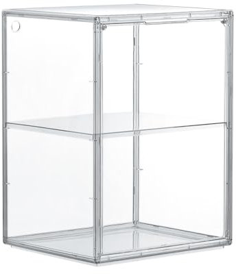 Hachibanya Figure Case, Storage, Transparent Display Case, Magnetic Door, Collection Case, Stackable, Width 11.5 x Depth 9.8 x Height 15.7 inches (29.2 x 25 x 40 cm), Clear