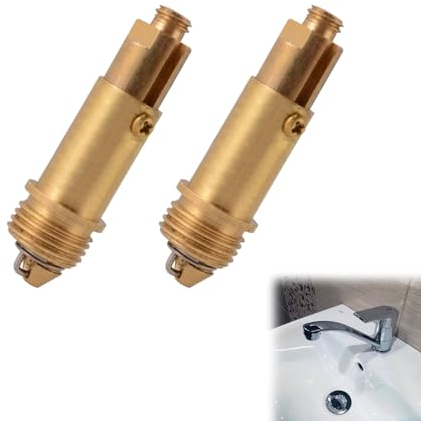 Perno Válvula de Desagüe,Válvula para lavabo clic,Válvula Pop-Up de Cobre Pop-up,Resorte Emergente Fácil Accesorios Fregaderos Pop Up,Adecuado para Bañeras y Tapones de Desagüe del Fregadero,2 Pcs