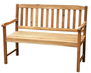 Kölle Gartenbank 2-Sitzer Akazienholz – 120x61x89 cm – rotbraune Holzbank – Gartenbank, Gartenmöbel Holzmöbel Santiago