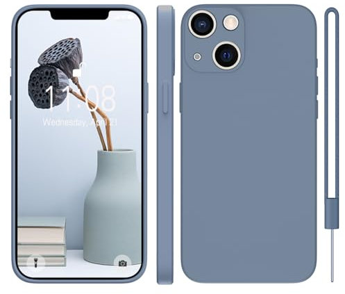 KPPIT Silicone Case for iPhone 15 6.1-Inch,Shockproof Cover with Microfiber Lining,Silky-Soft Touch Full-Body Protective Phone Case,(Grey)