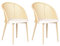 Beliani Esszimmerstuhl 2er Set Metall Hellbeige/Holzoptik Wiener-Geflecht Cornell