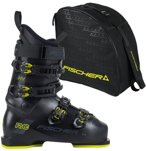 Fischer Skischuhe Skistiefel Alpinskischuhe Alpin-Skistiefel RC One 9.0 - Größe: MP28.5 EU44 - Farbe: gelb - Flex 90 - Einsteiger bis Gute Skifahrer - inkl. Skischuhtasche Alpine Eco
