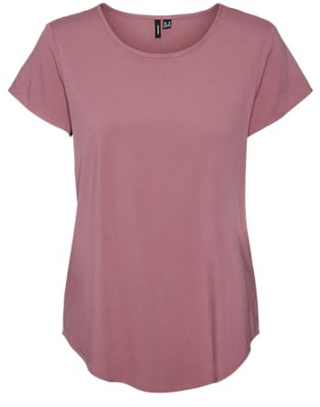 VERO MODA Damen Vmbella Ss Top WVN Ga Noos T-Shirt, Mesa Rose, M