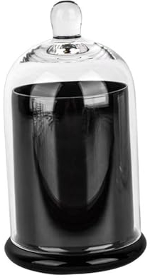 Baoblaze Bougeoir dôme en Verre Cloche avec poignée supérieure, Couvercle de Plante Domestique, Cloche d'exposition de Pot, dôme pour Exposition de Fruits et, Noir